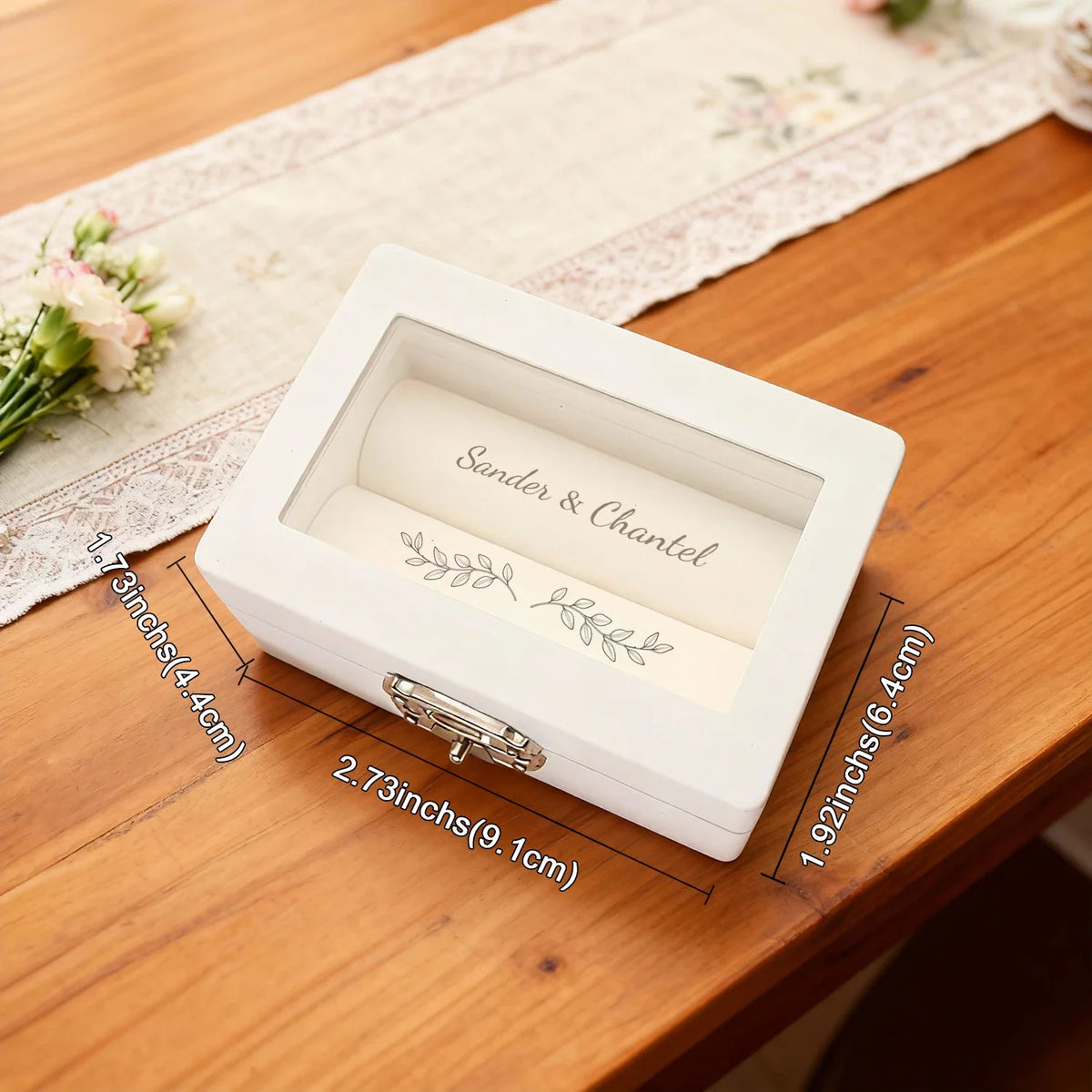 Personalized Wedding Ring Box Custom Wedding Ring Box for Ceremony Engraved Wedding Ring Box with Names Wedding Ring Holder