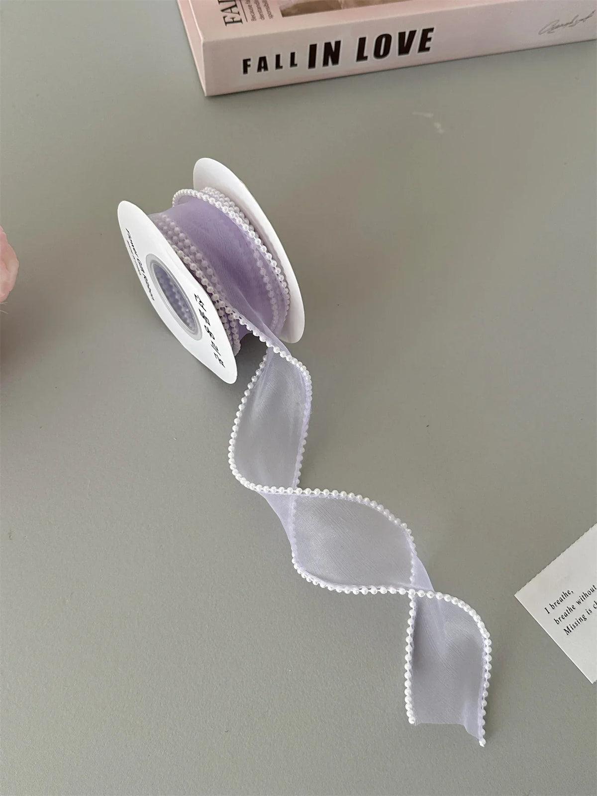 1PC Pearl-edged Fishtail Wavy Ribbon Cake Bouquet Decorative Ribbon Fairy Breath Fluttering
