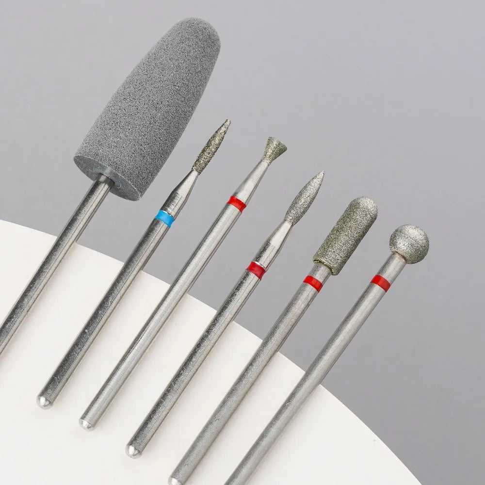 6PCS/7PCS Diamond Sand Nail Files Drill Cuticle Polishing Bit Nail Grinding Head Electric Manicure Set for Removing Acrylic