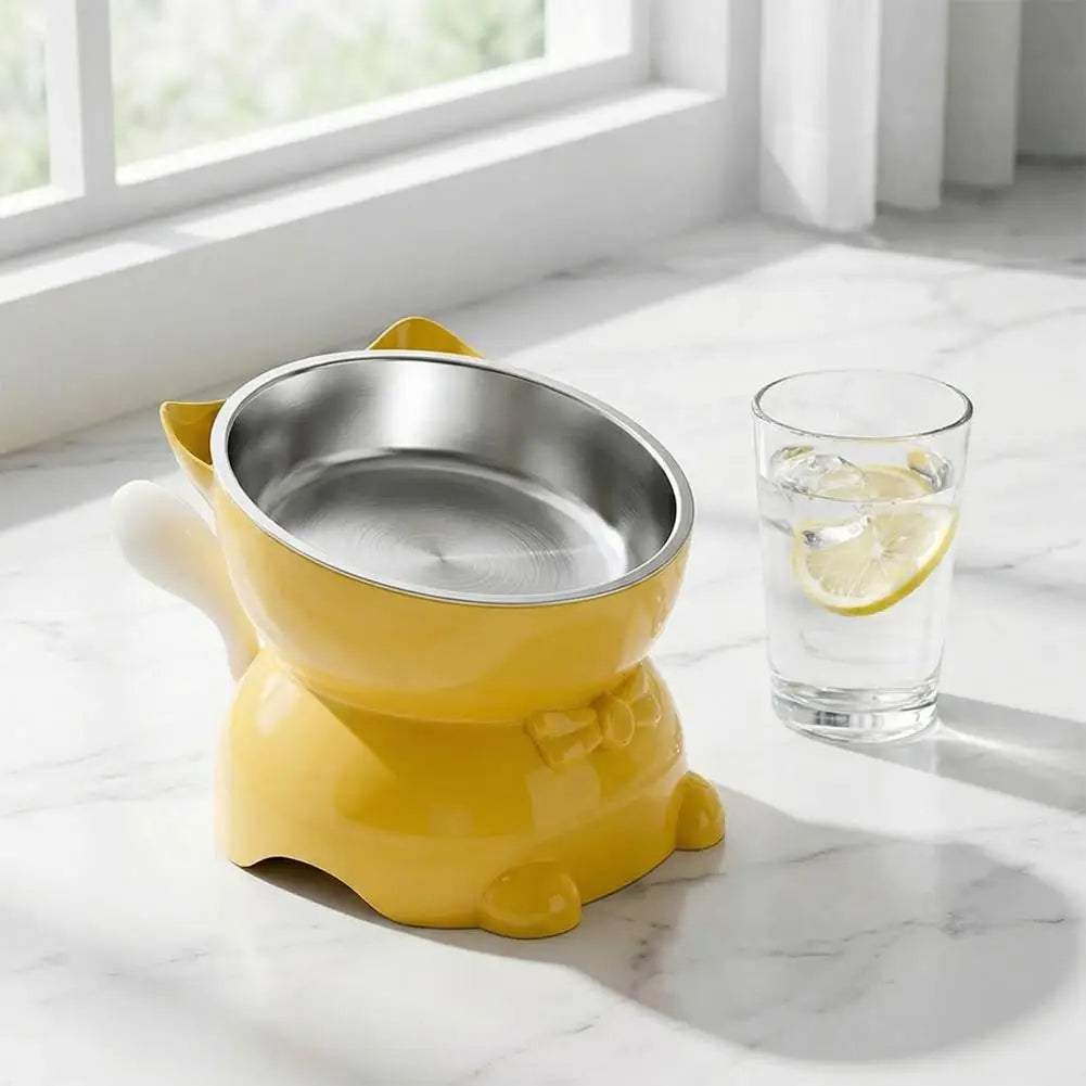 Stainless Steel Cat Bowl Anti-Spill Slanted Cat Food Food Water Dish For Cats Kitten Stainless Steel Cat Bowl