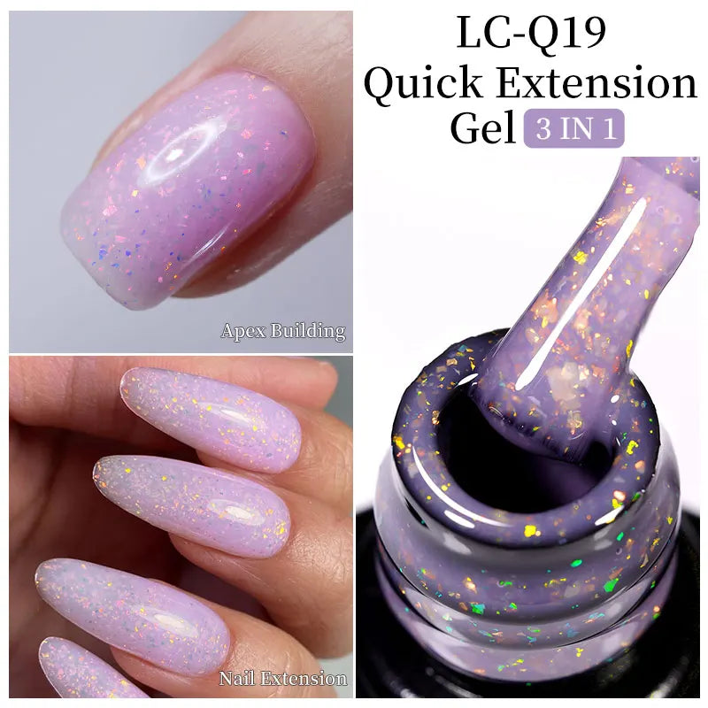 LILYCUTE 7ML Jelly Nude Pink Quick Extension Gel Nail Polish Transparent  Finger Prolong Long Lasting Construction Gel Varnish