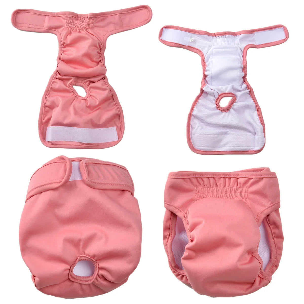 3pcs Washable Female Dog Diaper for Small Medium Dogs Adjustable Pet Physiological Pant Reusable Leakproof Pets  Diapers Sets
