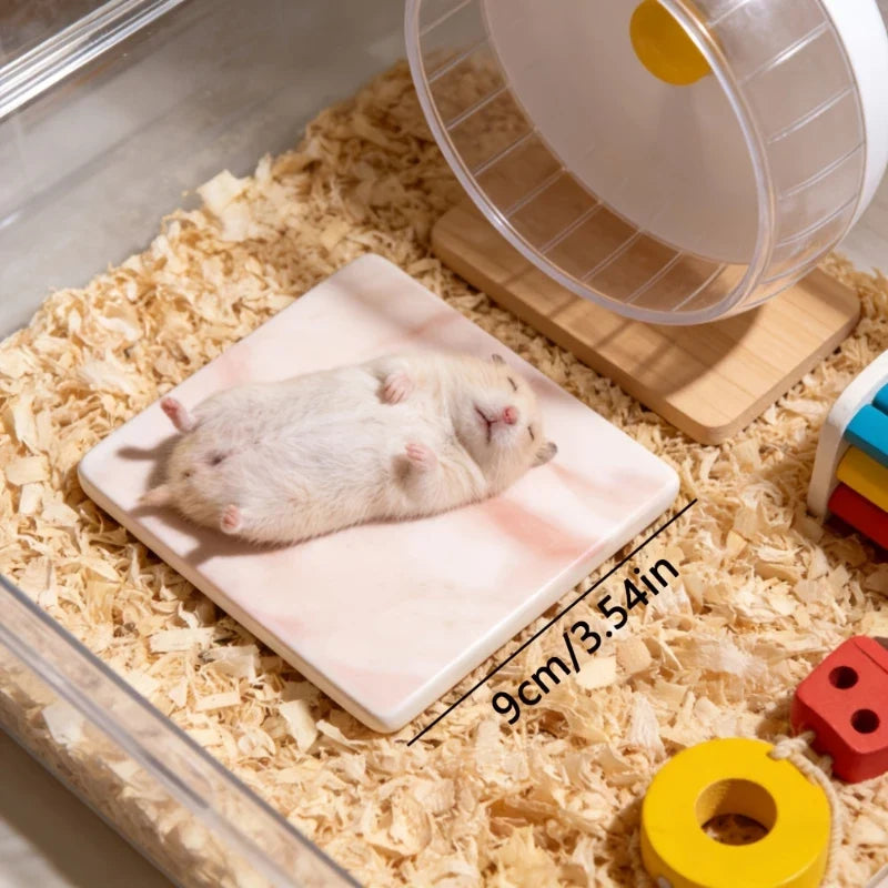 Square Hamster Cooling Pad Chew-proof and Tip-resistant Cooling Mat Cooling Pad for Hamsters Small Pet Easy To Clean