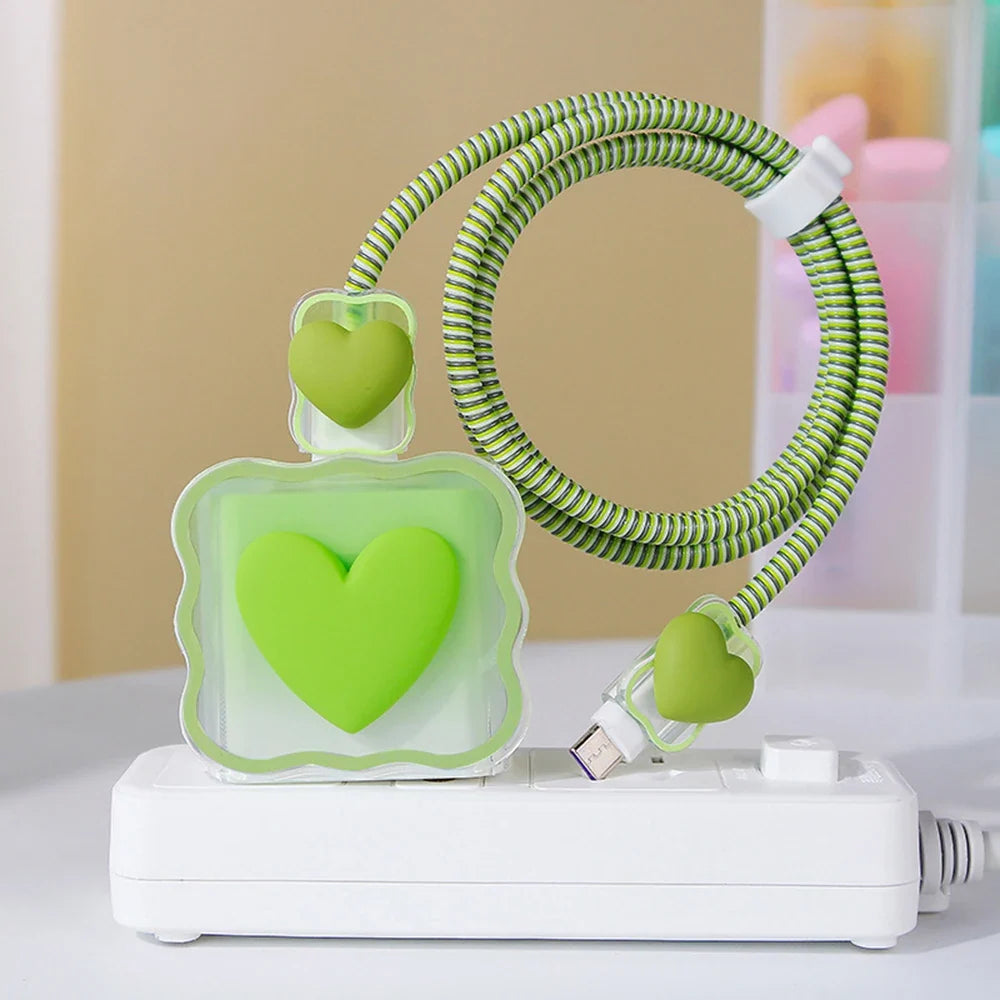For iPhone 18/20W Transparent Charging Cable Protector Case Plug Protection Gradual USB Protector Data Line/Charger Head Cover