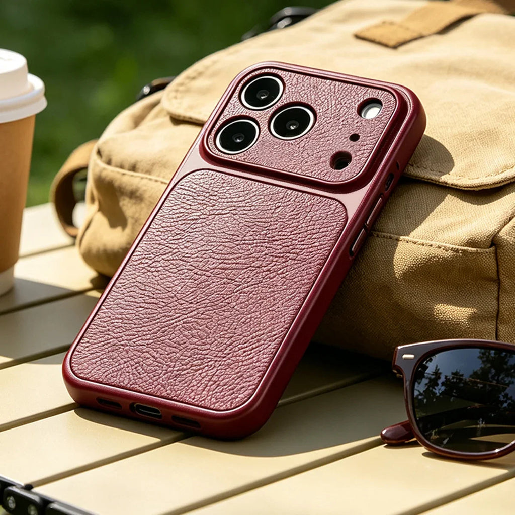 Luxury Retro Artificial Leather Matte Phone Case for IPhone 18 17 16 15 14 13 12 11 Pro Max 16 Plus Shockproof Protection Cover