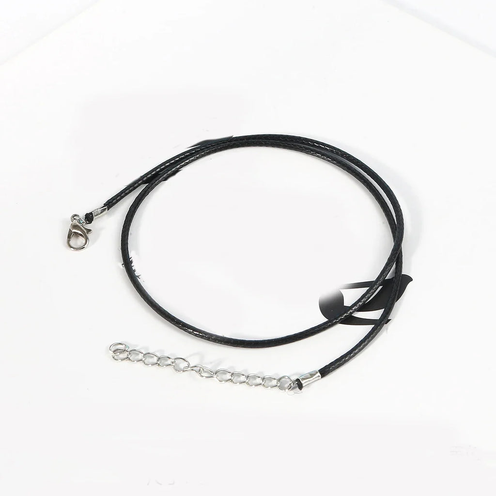 50-100Pcs Leather Necklace Chains Bracelet Cord Clasps for Pendants, Bulk Waxed Rope Necklace String, Jewelry Making Supplies