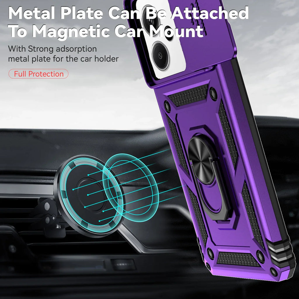 For Xiaomi 13T 12T 11T 15T 14T Pro 5G Lite Case Car Magnetic Ring Holder Armor Coque For Redmi 12 13C 12C 11A Lens Protect Cover