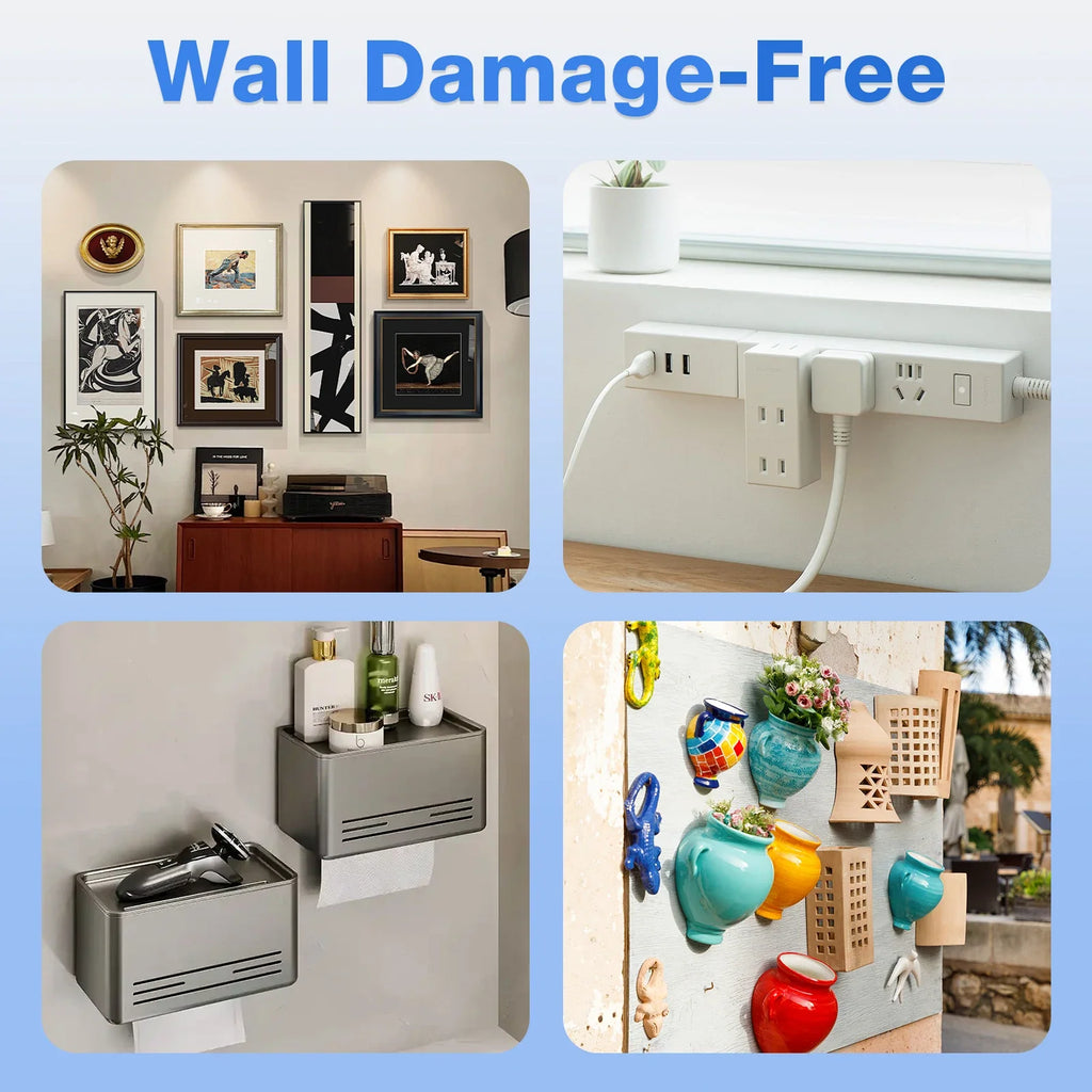 Heavy Duty Picture Hanging Strips Large Adhesive Wall Hooks No Nail Damage Free Easy Removal for Frames Posters and  Wall Decor