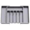 UpgradedAdjustable Cutlery Drawer Organizer Plastic Divided Storage Tray Space Saving Holder for Kitchen Knives Spoons Tableware