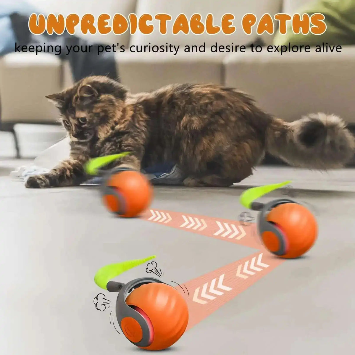 Speedy Tail 2.0 Smart Interactive Cat Toy Automatic Moving Balls for Cats And Dogs Touch Motion Rolling Toy Ball for Pet Gift