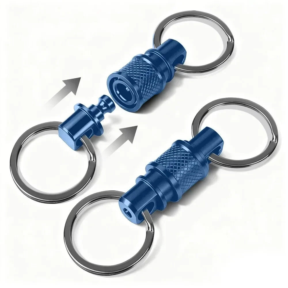 360 Degree Rotation Quick Release Keychain Fast Release Mechanism Multifunctional Design Quick Pull Keyring Aluminum Alloy