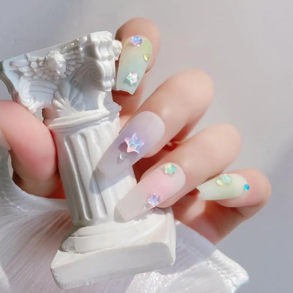 50pcs Mocha Star/love Nail Charms 3MM Star Charms for Nails 3D Mini Nail Rhinestones nail art Color Nail Gems nails accessories