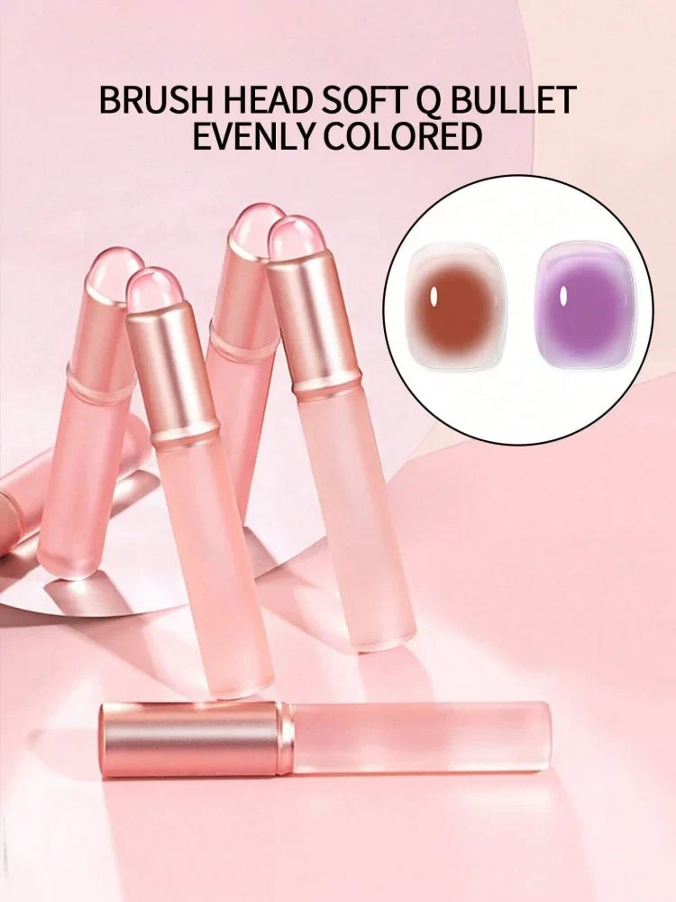 Klimonla Nail Art Silicone Brush Reusable Mirror Powder Pigment Applying Manicure Tool Soft Q-elastic Smudge Nail Brush Stick