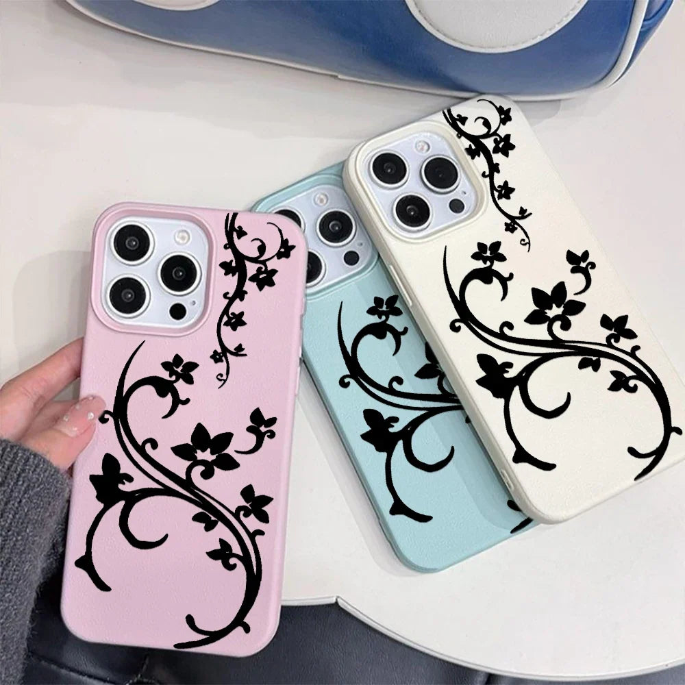 Hand-painted Butterfly Flower Silicone Phone Case For IPhone 17 16 15 Plus 14 13 12 11 Pro Max 17 Air 16e Shockproof Back Cover