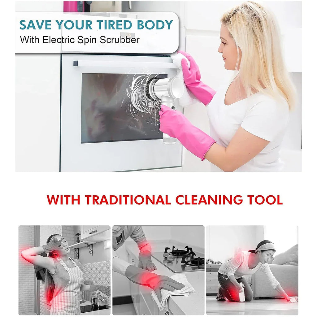 5pcs Replaceable Brush Heads Accessories Kit For Electric Spin Scrubber, Cleaning Accessories, Cleaning Supplies