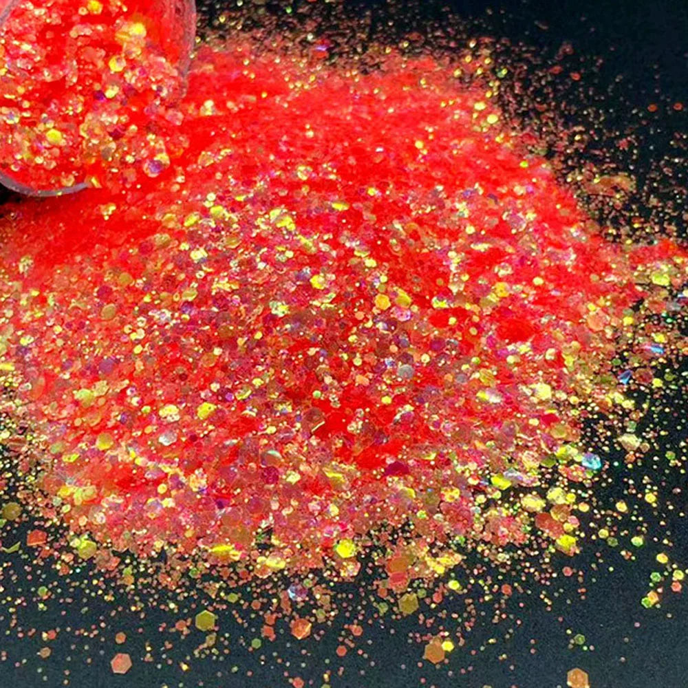 New High-Sparkling Nail Glitter Flakes Hexagon Mixed Holographic Iridescent Slices 10g Chunky Cosmetic For Resin Makeup Nail Art