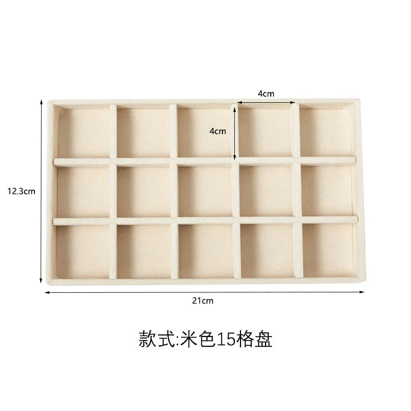 Plush Jewelry Storage Tray, Detachable Tray, Earrings, Earrings, Rings, Necklaces, Storage Tray, Drawer, Partition Tray