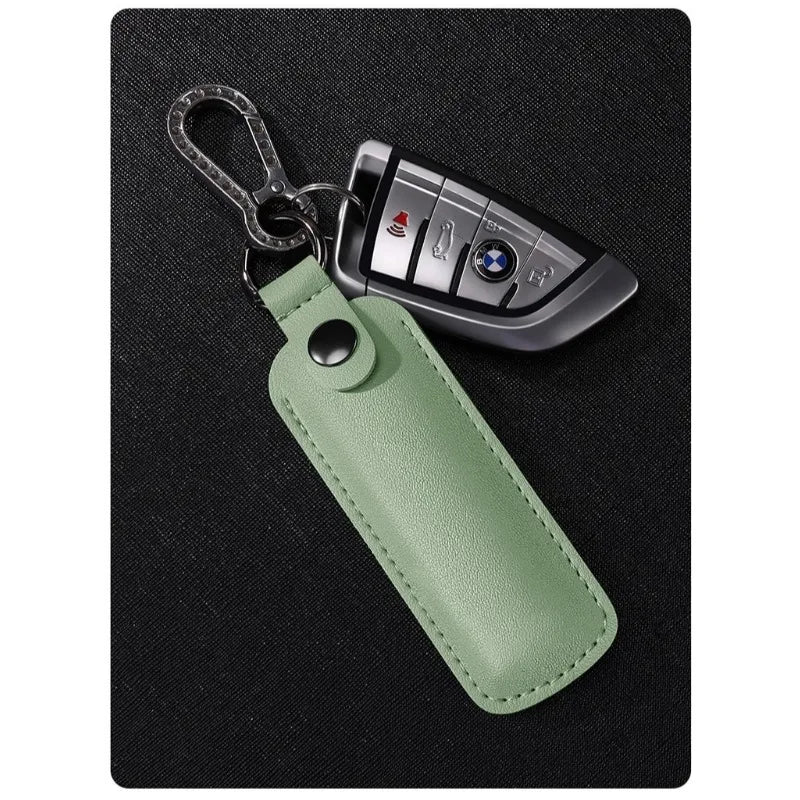 PU Leather USB Flash Drive Case-Waterproof Scratch-Resistant Holder with Keychain Hook (Compact Organizer for USB/Memory Sticks)