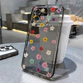 Colorful Flowers Phone Case For iPhone 13 11 16 15 14 12 17 Pro Max 7 8 Plus XS XR SE 2022 2020 Love Heart Transparent Cover
