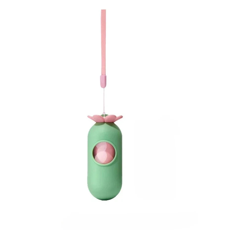 Pet Poop Scooper Bag Portable Pet Waste Bag Matching Pink Flower Dog Garbage Holder Dispensers Cleaning Supplies Accessories