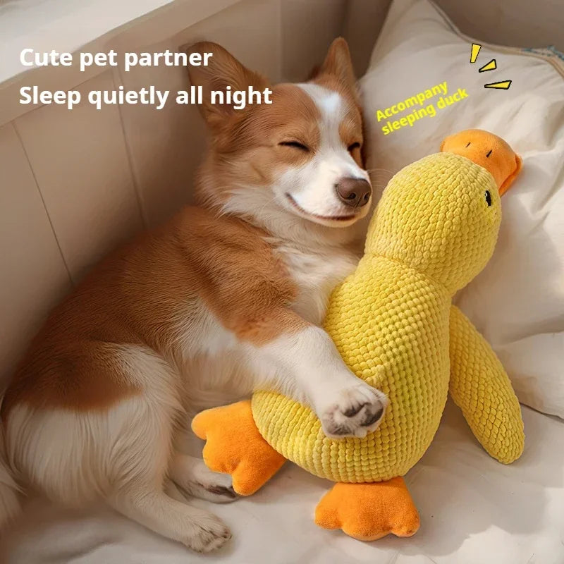 Dog Toy Plush Companion Sleeping Duck Bite Resistant Teeth Grinding Sound Relief Duck Sound Relieve Boredom Cat Pet Toy
