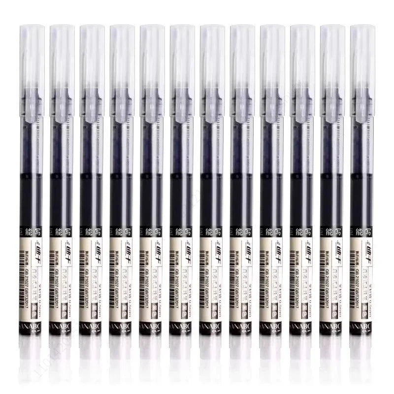 Liquid Ink Gel Pens 9-100Pcs 0.5mm, Black Blue Ballpoint Pen for School Office Writing, Smooth Signature Pens, School Supplies