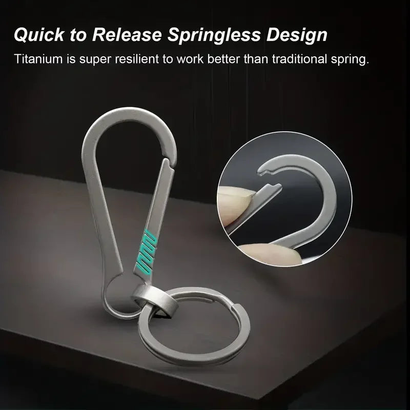 Titantium Carabiner Keychain Carabiner Hook Key Ring Key Holder with Bottle Opener for Camping Hiking Fishing Travel Outdoor