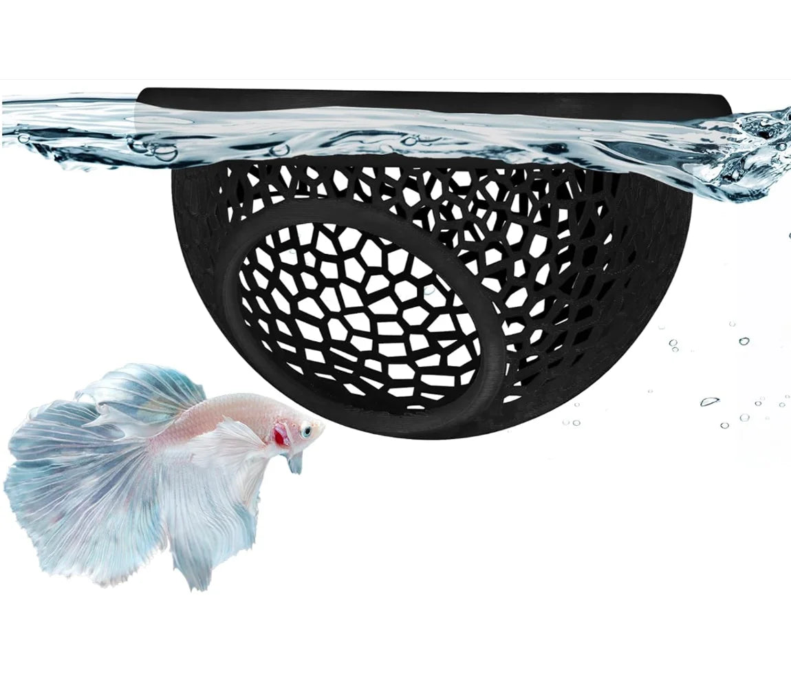 Betta Fish Floating Bed & Breeding Cave  Soft Mesh Aquarium Hideout for Rest, Spawning & Stress Relief