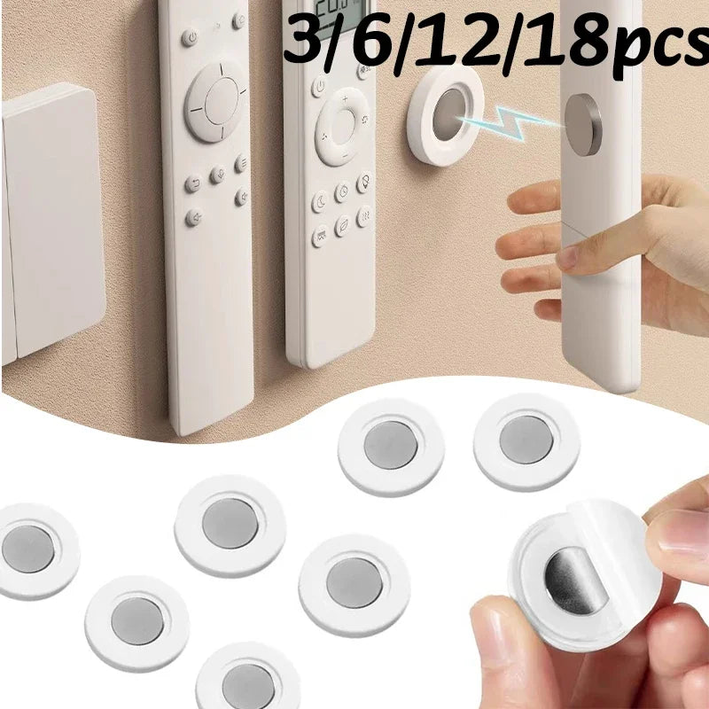 3-12pc Remote Magnetic Wall Holder Magnetic Paster Remote Control Holder No Drilling Storage Magnetic Hook Home Organization