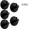 5 PCS Matte Black ABS Adhesive Wall Hooks Waterproof No Drill Heavy Duty Towel Hooks for Bathroom Shower Home Hanging
