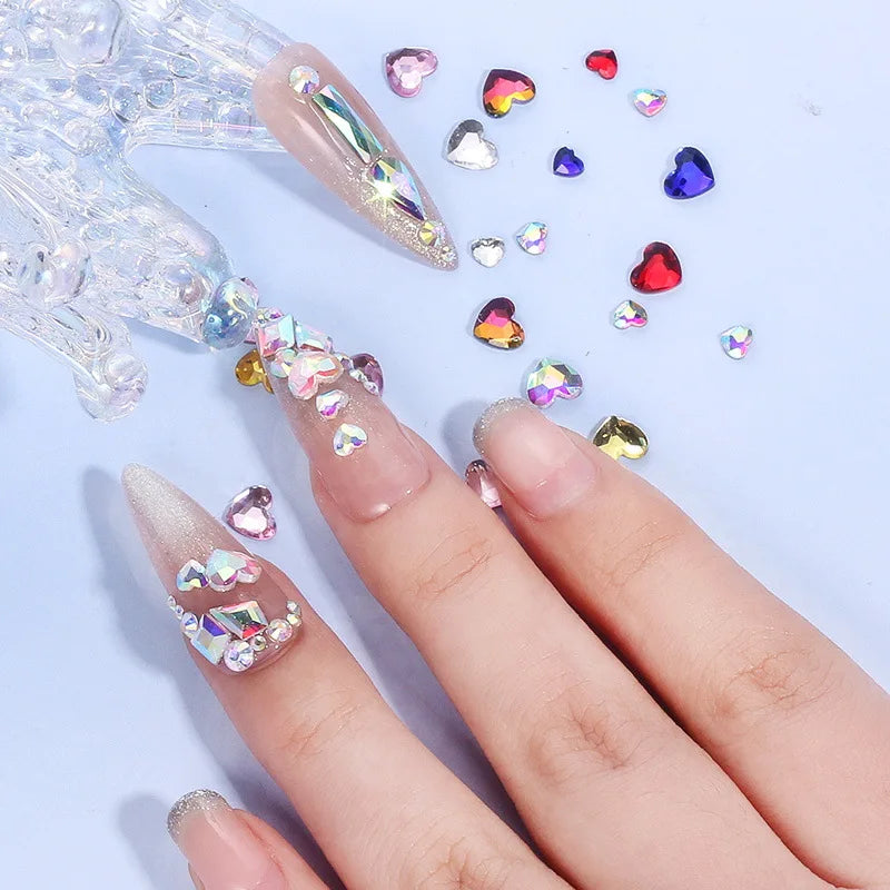 K9 Wholesale Mixcolor love diamonds flat bottomed irregular diamonds flat bottomed glass diamonds nail accessories diamonds