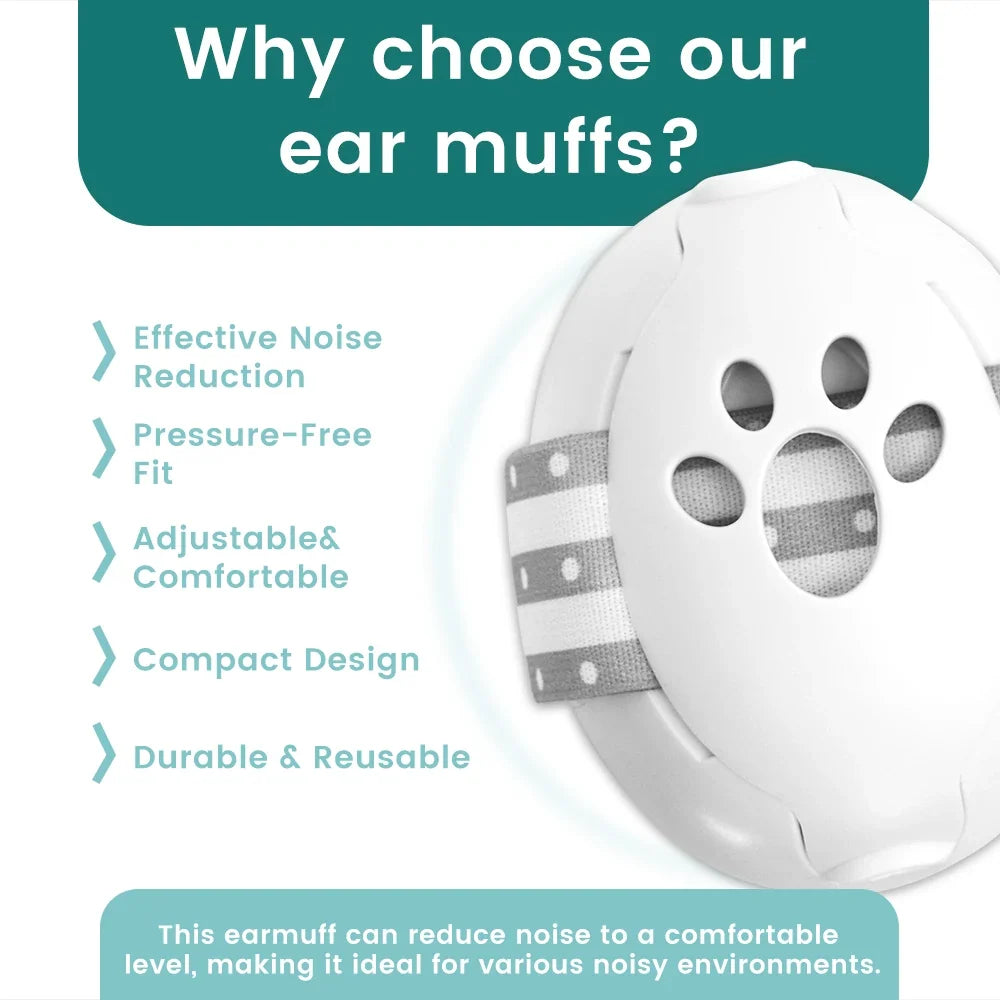 Ear Muffs for Infants with Elastic Headband, Baby Earmuffs Ideal for Flights, Baby Ear Noise Reduction Earmuffs - Baby Headphone