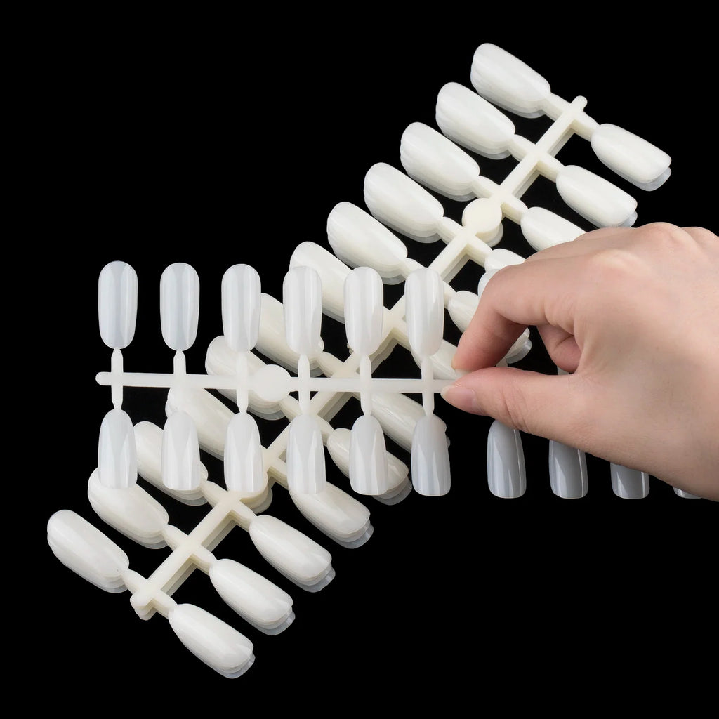 TP 240pcs Nail Display Tips Natural Color False Acrylic Nail Art Tips for Nail Display Book Gel Polish Manicure Practice Tools