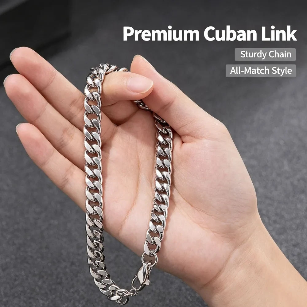 Men Cuban Curb Link Chain Bracelet Stainless Steel Wrist Jewelry Accessory Gift 1Pc