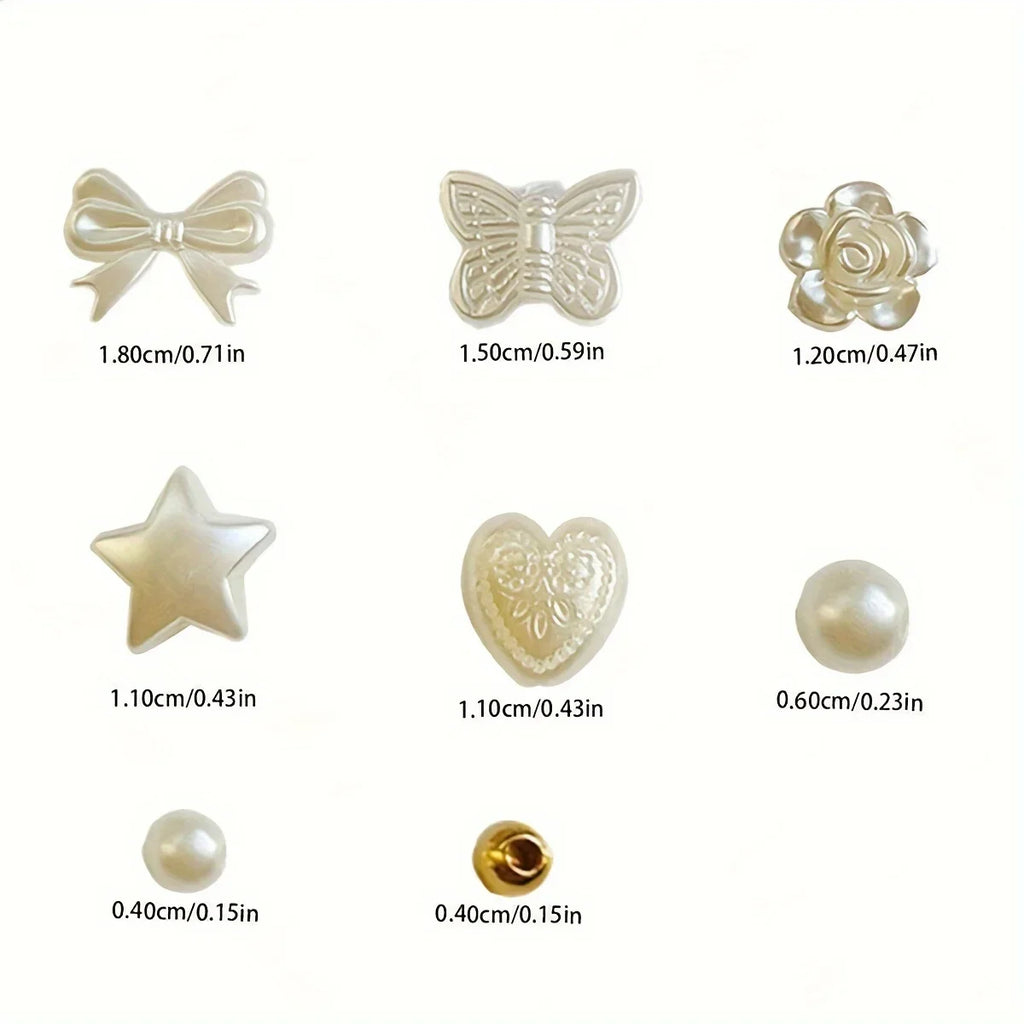 800pcs White Mixed Acrylic Pearl Polished Loose Beads Set Elegant for DIY Jewelry Decors Handmade Craft Jewelry Making Supplies