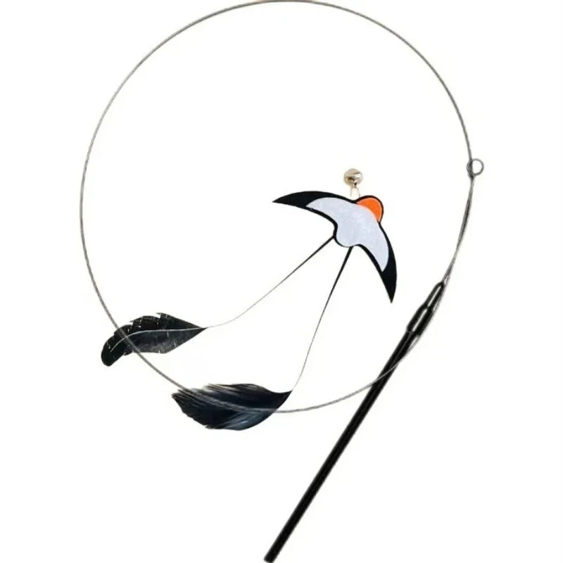 Cat Toys Interactive Funny Simulation Bird Feather with Bell Cat Stick Toy for Kitten Playing Teaser Wand Toy Pet Cats Supplies