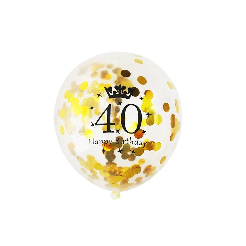 30 40 50  Years Old Latex Balloons Happy Birthday Party Decor Anniversary Adult 30th 40th 50th Birthday Latex Balloons Gold