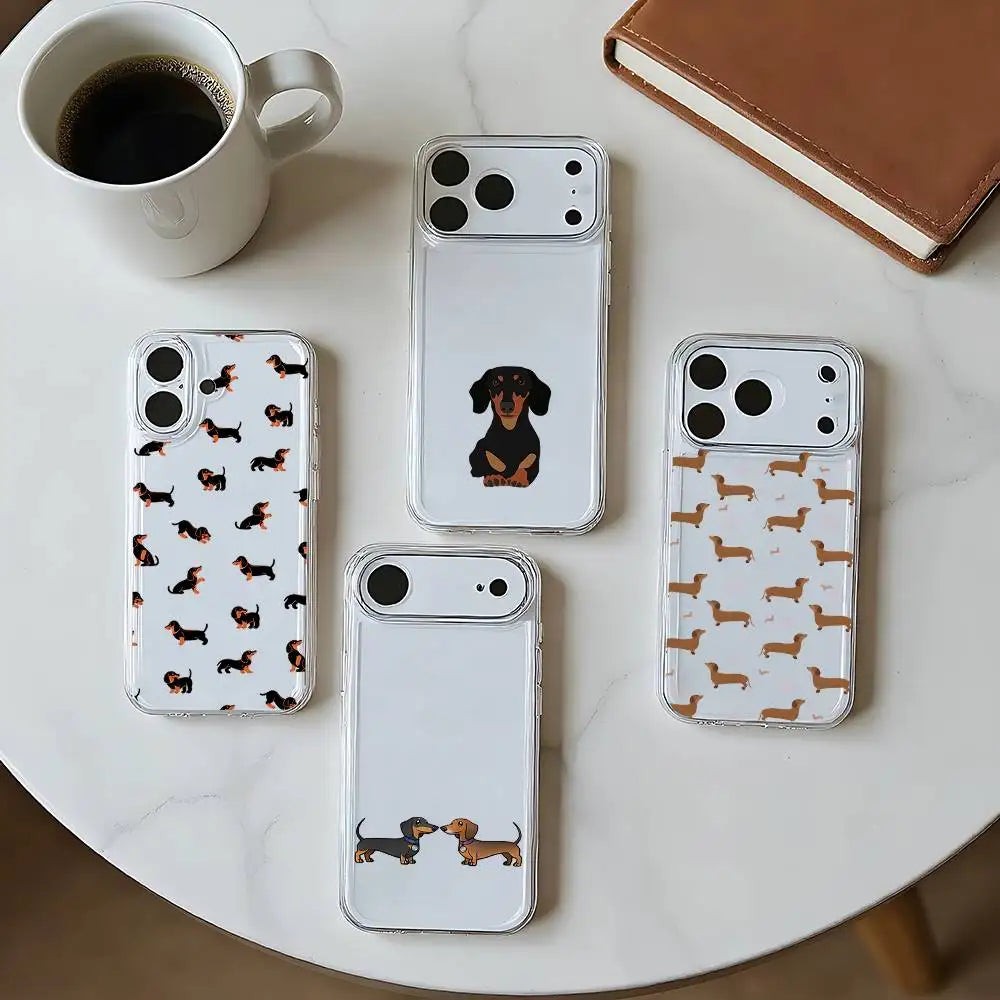 Dachshund Silhouette Dog Magnetic Silicone Case Compatible With MagSafe For IPhone 17 16 15 13 14 Pro Max 11Plus 12mini Cover