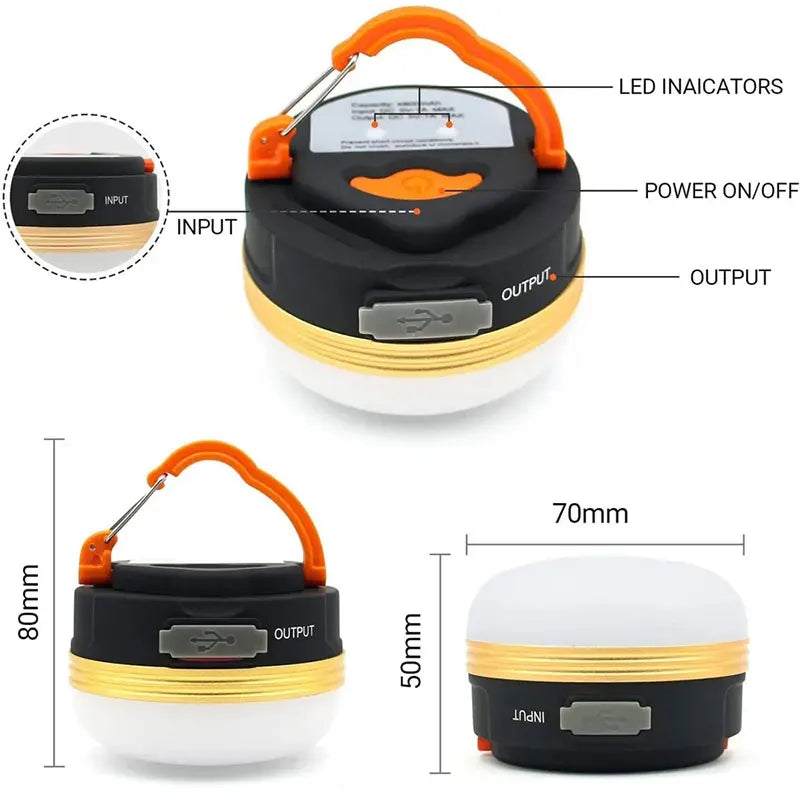 3 Lighting Modes Camplights LED Lantern Portable Camping Light Hanging Outdoor Tent Home Emergency Lamp with Magnet