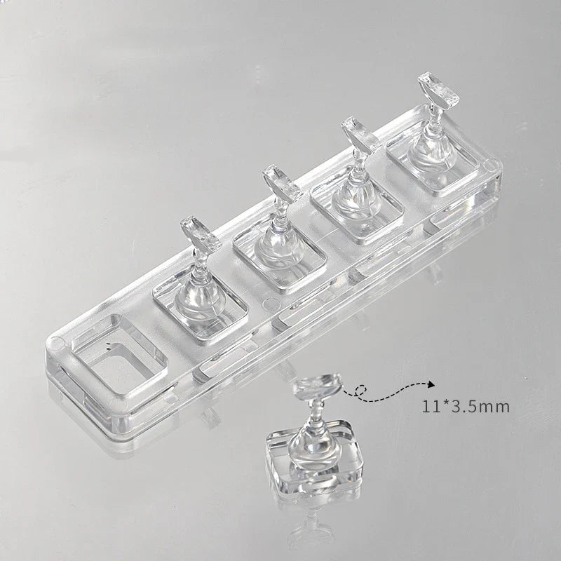 5/10pcs Transparent Nail Stand Non-Magnetic False Nails Holder Press on Nail Display Rack Acrylic Nail Training/Painting Tools