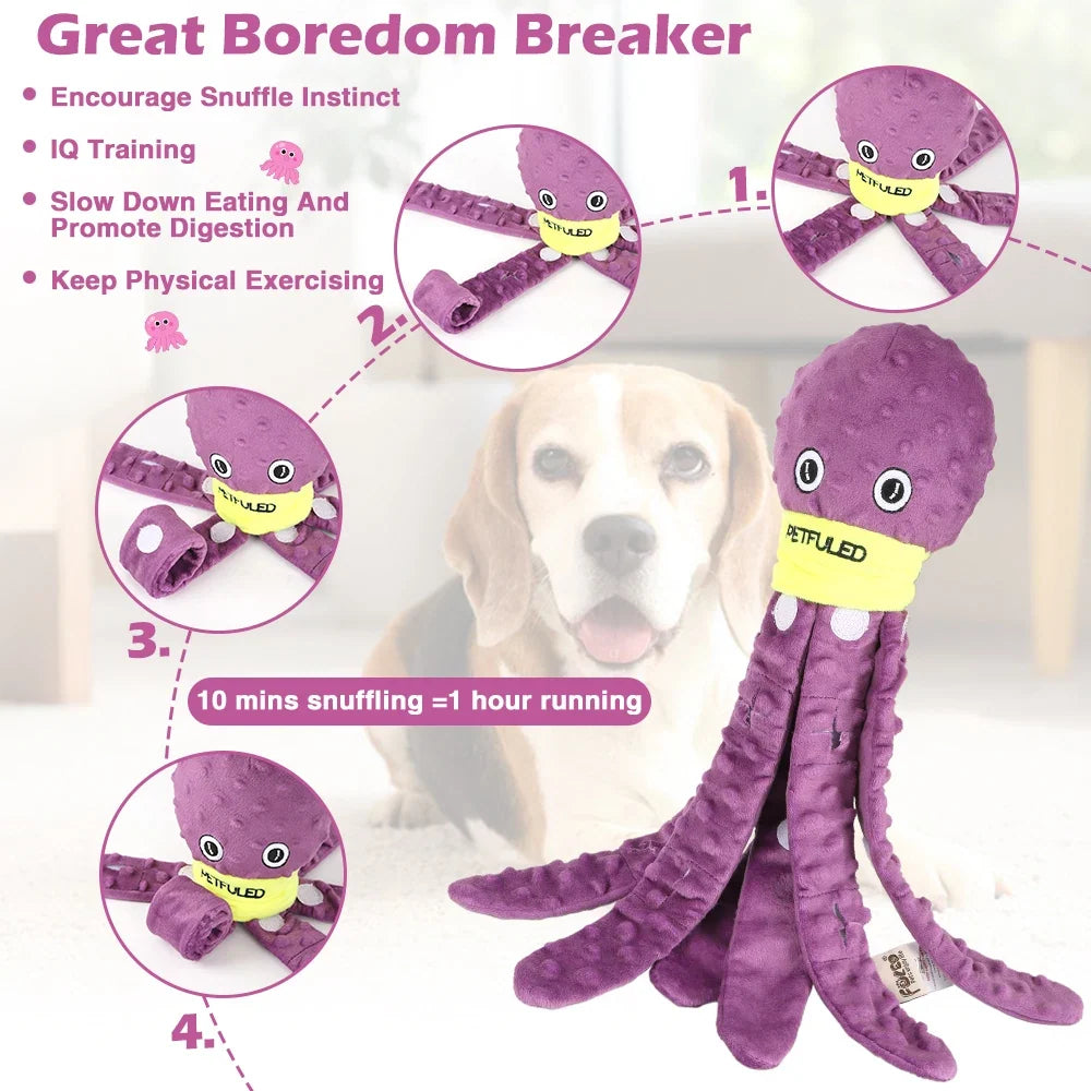 Valentine's Day Dog Enrichment Toys, Octopus Dog Toys, Dog Snuffle Toy, Helps Pets Eat Slowly, Dog Puzzle Game Interactive Toy