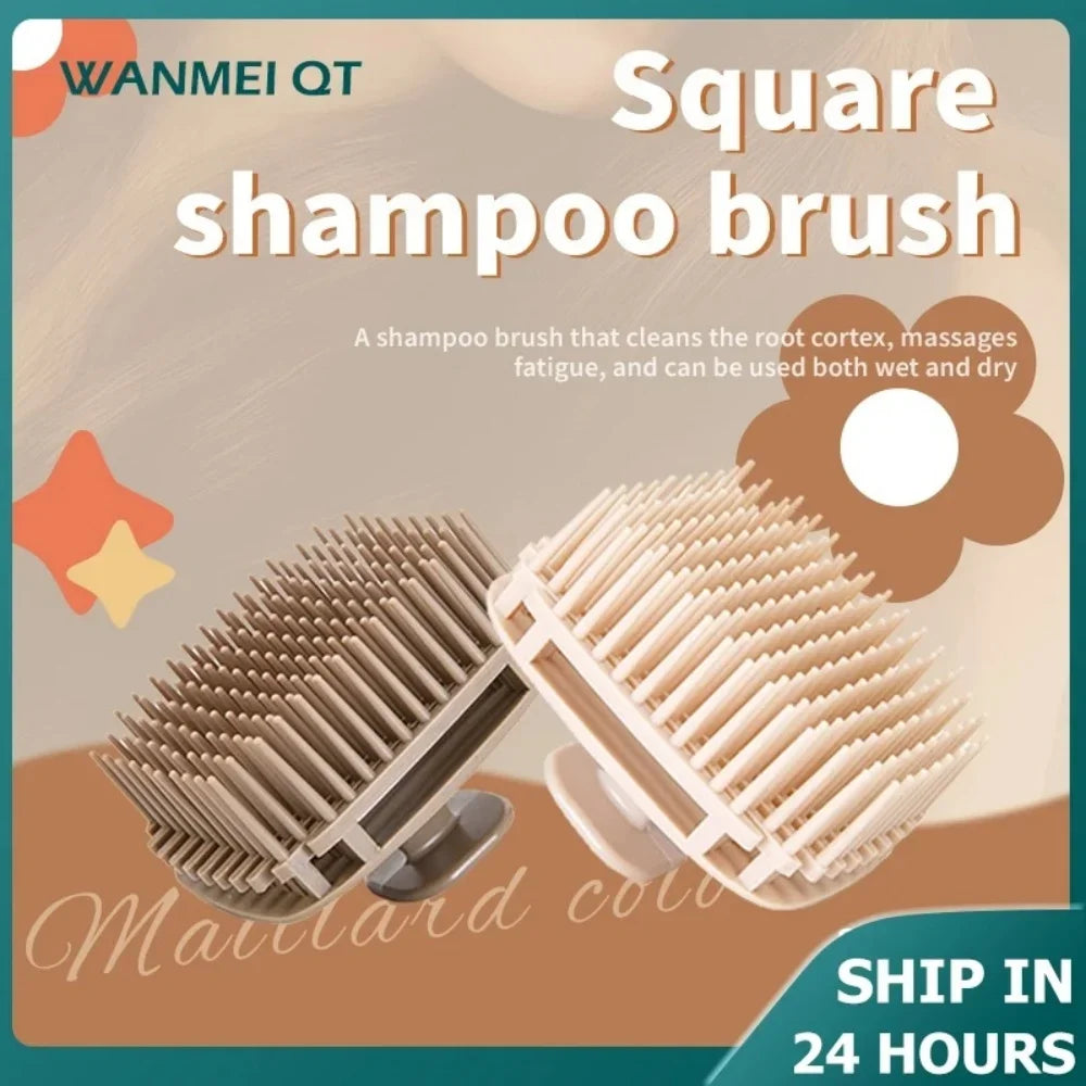 Square Shower Scalp Massager Brush Shampoo Hair Wash Comb Body Exfoliator Portable Salon Household Hairdressing Care Accessory
