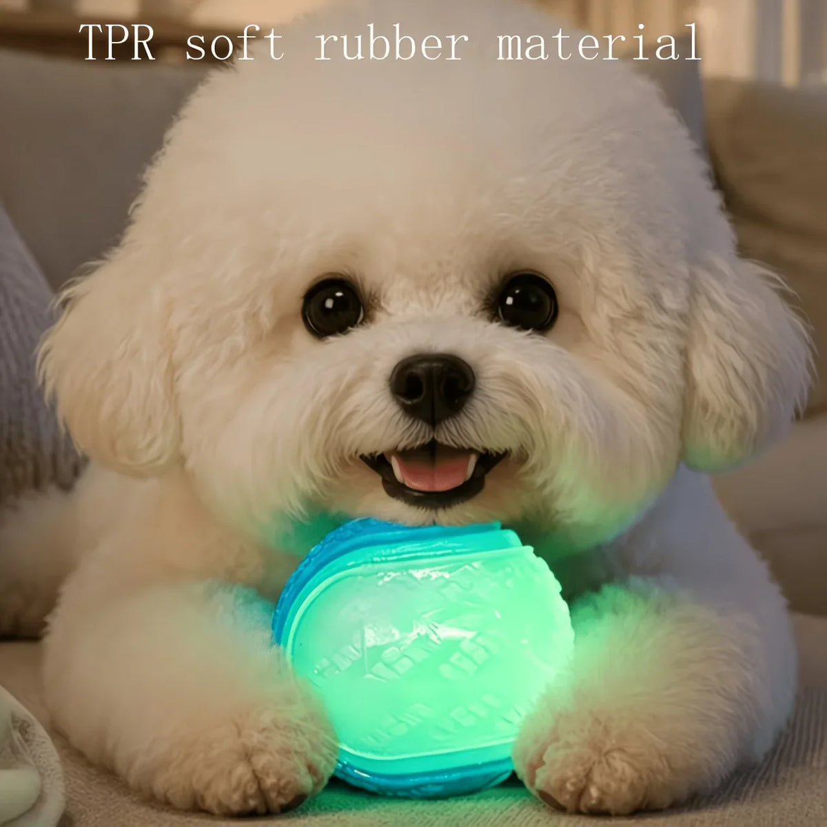 2/3Pcs Glow In The Dark Dog Squeaky Ball Toy, Bite Resistant Elastic TPR Rubber Teeth Cleaning Chew Ball, Random Colors
