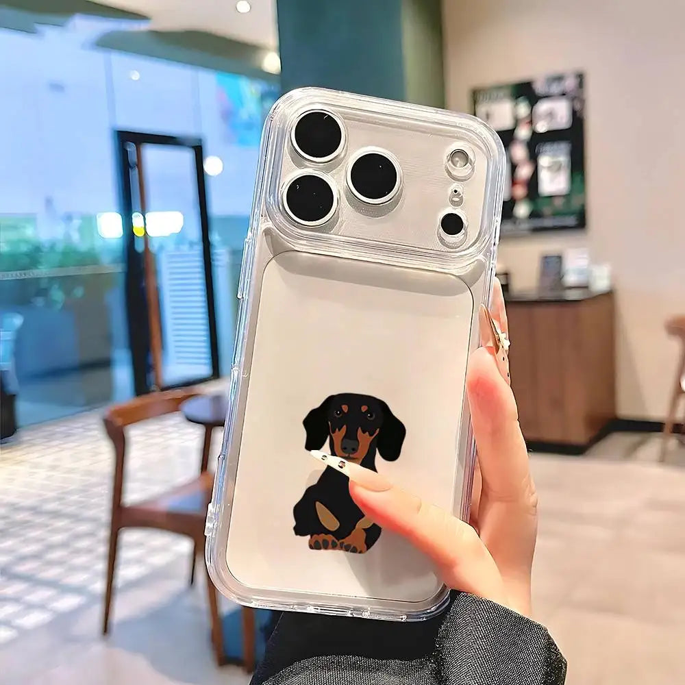 Dachshund Silhouette Dog Magnetic Silicone Case Compatible With MagSafe For IPhone 17 16 15 13 14 Pro Max 11Plus 12mini Cover