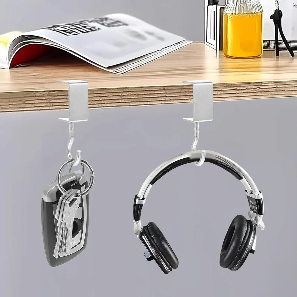 Versatile Adjustable Bag Hook Scratch-Proof Mounting System for Walls Desks Ideal for Student Organization with 360° Rotation