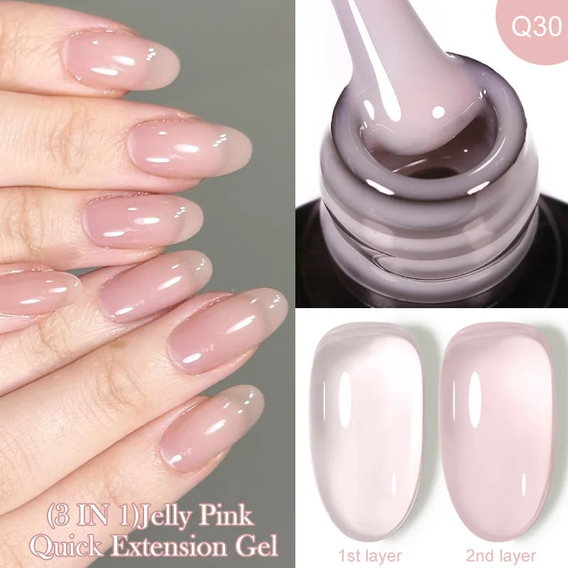 LILYCUTE 7ML Jelly Nude Pink Quick Extension Gel Nail Polish Transparent  Finger Prolong Long Lasting Construction Gel Varnish