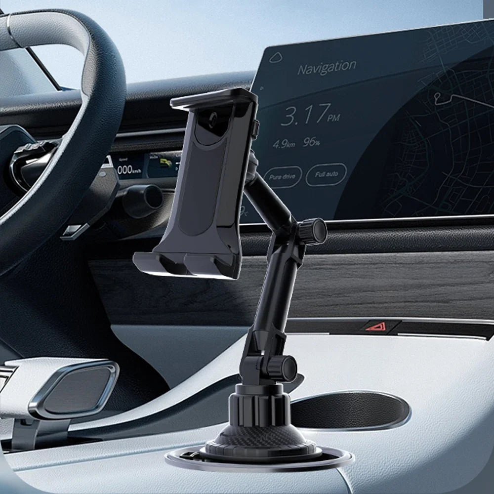 Car Tablet Stand Cup Slot 360 Adjustable Smartphone Holder 270 Tilt Bar Triangular Base Ram Mount SUV Tools for Ipad Pro 11 Air