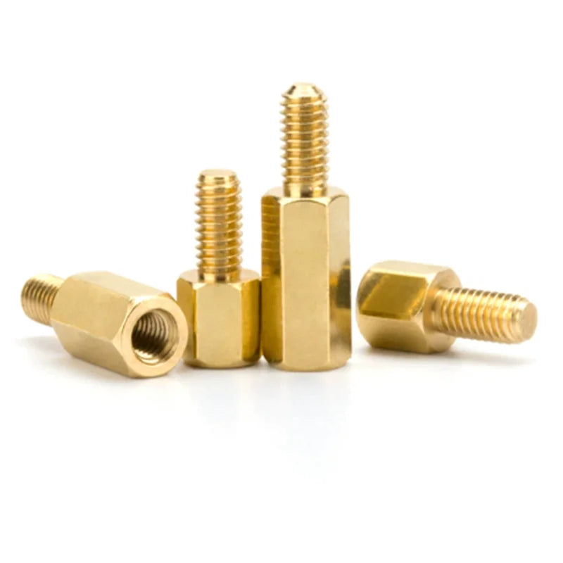 50PCS 20pcs 10pcs 5pcs 2pcs Male to Female Brass Spacer M2 m2.5 M3 M4 M5 M6 Long Hexagonal Brass PCB Standoffs Spacers