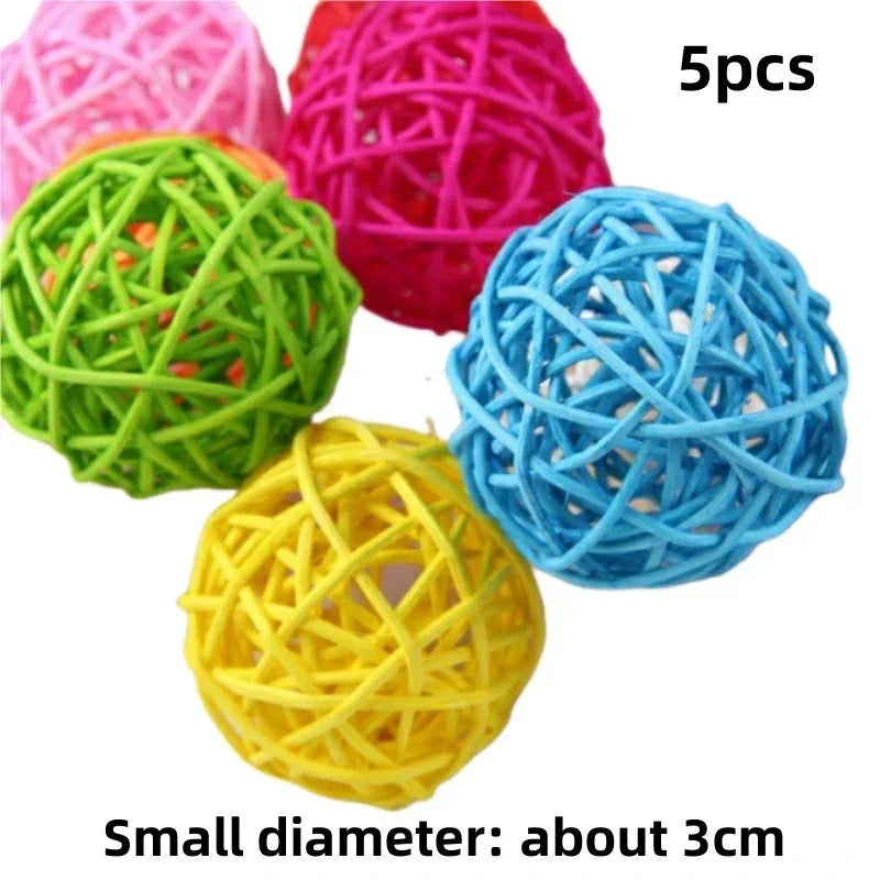 Pet Bird  Chewing  Bird Rattan Ball Toy For Parrot Budgie Parakeet Cockatiel Chewing Playing  Parrot Cages Toys