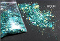 50g Christmas Red Chunky Glitter Sequins Mixed-Size Loose Bulk Chunky Glitter Nail Sequins Holographic Hexagon Flakes &*&
